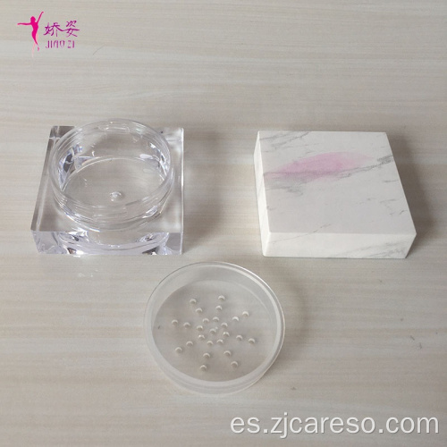 Tarro de polvo cosmético con tapa de impresión por transferencia de agua